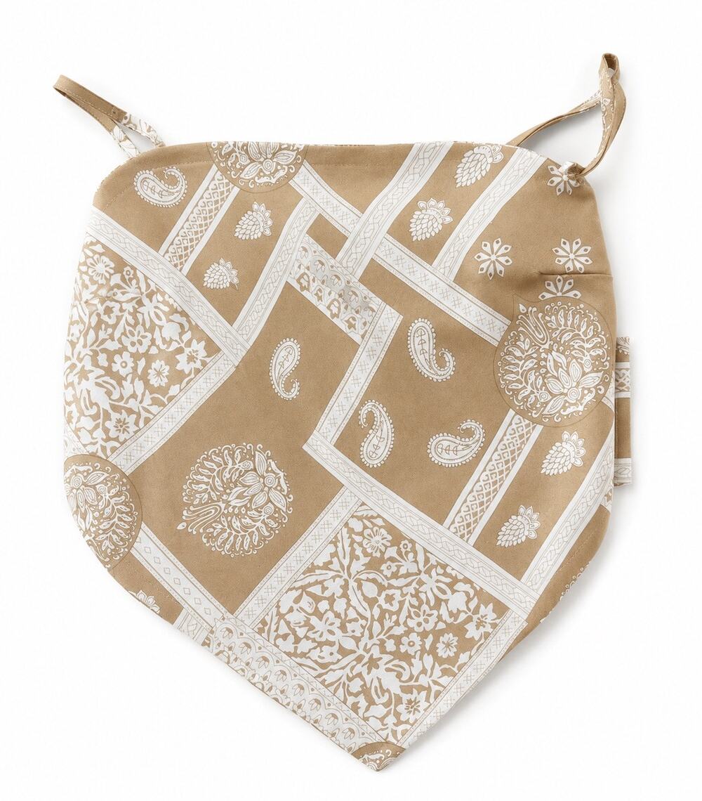 French Kiss Beige & White Scarf Bandana Western Crop Top Womens Sz S Cowgirl